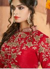 Jacquard Silk Cream Lace Work Designer Classic Lehenga Choli - 2