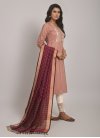 Off White and Salmon Embroidered Work Readymade Designer Salwar Suit - 2