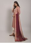 Off White and Salmon Embroidered Work Readymade Designer Salwar Suit - 1