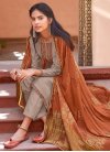 Cotton Silk Embroidered Work Pant Style Pakistani Salwar Kameez - 1