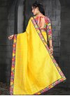 Bhagalpuri Silk Blue and Yellow Trendy Classic Saree - 2