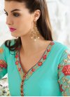 Embroidered Work Churidar Suit For Festival - 1