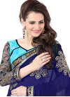 Embroidered Work Faux Georgette Half N Half Saree For Ceremonial - 1