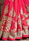 Delightsome  Embroidered Work Rose Pink and Salmon Fancy Fabric Half N Half Trendy Saree - 1