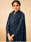 Embroidered Work Palazzo Style Pakistani Salwar Kameez For Ceremonial - 1