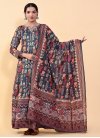 Chanderi Silk Readymade Floor Length Gown For Festival - 3