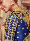 Impressive Beads Work Aloe Veera Green and Navy Blue Designer Traditional Saree - 1