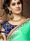 Faux Chiffon Embroidered Work Mint Green and Navy Blue Half N Half Designer Saree For Ceremonial - 2