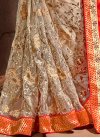 Embroidered Work Beige and Red Faux Georgette Half N Half Saree For Ceremonial - 2