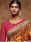 Adorning Tussar Silk Orange and Rose Pink Digital Print Work Traditional Saree - 1