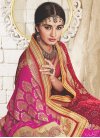 Red and Rose Pink Faux Georgette Classic Saree - 1