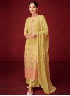 Faux Georgette Embroidered Work Palazzo Style Pakistani Salwar Suit - 2