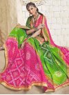 Bandhej Print Work Faux Georgette Classic Saree For Ceremonial - 2