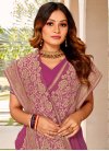 Embroidered Work Faux Georgette Designer Traditional Saree For Festival - 1