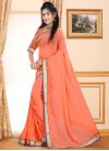 Faux Georgette Lace Work Contemporary Style Saree - 1