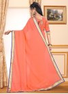 Faux Georgette Lace Work Contemporary Style Saree - 2