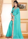 Faux Georgette Lace Work Contemporary Saree - 1