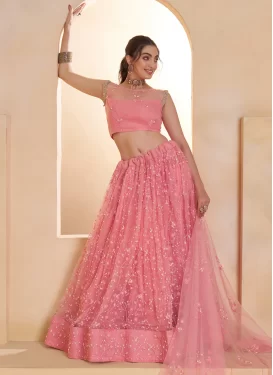 Salmon Net Cutdana Work Designer Lehenga Choli for Women