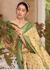 Kanjivaram Silk Cream and Green Woven Work Traditional Designer Saree - 1