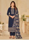 Embroidered Work Pant Style Straight Salwar Kameez For Ceremonial - 1