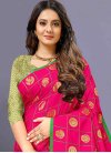 Green and Rose Pink Woven Work Traditional Designer Saree - 1