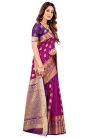 Art Silk Fuchsia and Purple Woven Work Trendy Classic Saree - 1