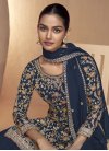 Embroidered Work Palazzo Straight Salwar Kameez For Ceremonial - 1