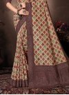 Beige and Coffee Brown Designer Traditional Saree For Ceremonial - 2