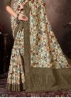Chanderi Silk Beige and Olive Designer Contemporary Style Saree For Ceremonial - 2
