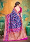 Art Silk Blue and Rose Pink Designer Contemporary Style Saree - 1