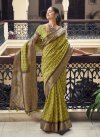 Brown and Olive Designer Contemporary Saree - 3