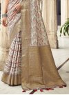 Brown and Off White Designer Traditional Saree - 3
