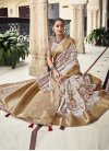 Brown and Off White Designer Traditional Saree - 2