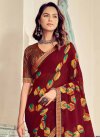 Digital Print Work Georgette Designer Contemporary Style Saree For Casual - 1