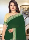 Faux Georgette Lace Work Traditional Designer Saree - 1