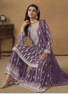 Embroidered Work Faux Georgette Sharara Salwar Suit - 3