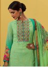 Mystical Cotton Green and Mint Green Pant Style Pakistani Salwar Suit - 2