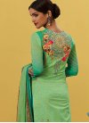 Mystical Cotton Green and Mint Green Pant Style Pakistani Salwar Suit - 1