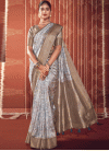 Silk Blend Designer Contemporary Style Saree - 2