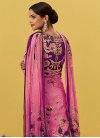 Pink and Purple Print Work Pant Style Pakistani Salwar Suit - 1