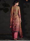 Beige and Hot Pink Cotton Silk Palazzo Style Pakistani Salwar Kameez - 1