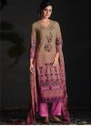 Beige and Pink Palazzo Style Pakistani Salwar Suit For Festival - 1