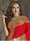 Beige and Red Designer Contemporary Style Saree For Festival - 2