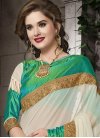 Glowing Lace Work Faux Georgette Contemporary Style Saree For Ceremonial - 1