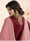 Ayesha Takia Maroon and Pink Banglori Silk Jacket Style Salwar Kameez - 2