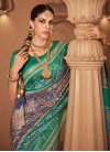 Green and Grey Dola Silk Designer Traditional Saree - 1
