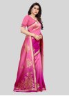Fuchsia and Hot Pink Woven Work Contemporary Style Saree - 1