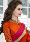 Orange and Rust Trendy Classic Saree For Party - 2