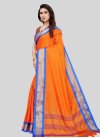Blue and Orange Designer Contemporary Saree For Casual - 1