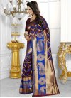 Lovable  Blue and Maroon Traditional Saree For Ceremonial - 2